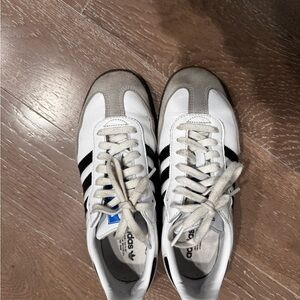 Adidas White and Gray Classic Samba Sneakers